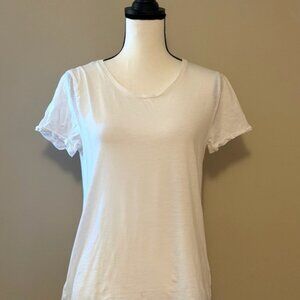 J. Crew White Short Sleeve Tee sz medium euc